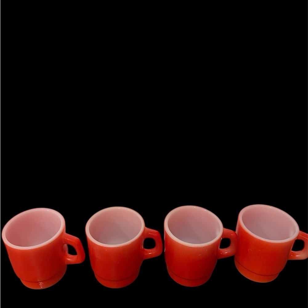 Anchor Hocking Fire King Red Mugs - Set of 4